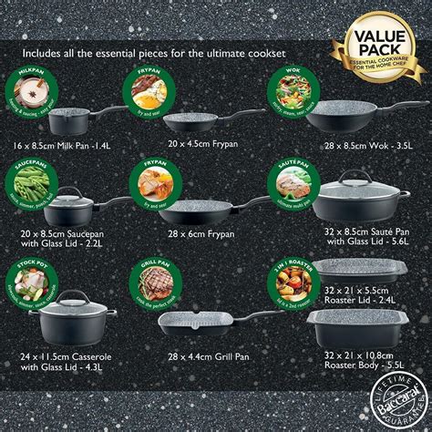 Baccarat STONEX2 10 Piece Ceramic Non Stick Cookware Set.